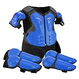 Motocross Body Armour Kindermotorbike -Rüstungen Stoßdicht Verstellbarer Schutzgetriebe Wirkung resistente Körperpanzer für Dirtbike -Fahrrad -Skateboard -Motorrad -Motorrad -Zahnrad, Blau 1 Set