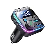 JOYROOM 81W Bluetooth Adapter Auto,【45W PD & Bass Hi-Fi Stereo】 2025 Version FM Transmitter Auto Bluetooth5.4,【36W QC3.0 & Freisprechanlage】 Dual-Mikrofon & LED-Licht, Bluetooth & U-Disk