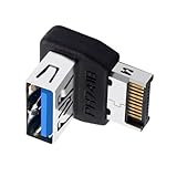 Bokcztml Rechtwinklige USB 3.1 Typ E Stecker, 90 Grad gebogen, Motherboard-Verlängerungskabel, kein Signalverlust, Typ E Adapter für PC