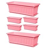 Hqunjikp Fenster Pflanzkasten | Fenster Blumenkasten 6 Stück - Gartenarbeit Eingebaute Entwässerungslöcher UV-beständiger Behälter für Küche Balkon Gemüse Draußen