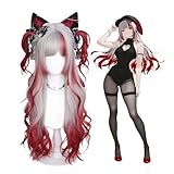 KORURACLUB Anime Cosplay Perücke Damen Farbverlauf Wig Characters Spielen Lolita Wigs Halloween Cosplay Requisiten (Kein Zubehör enthalten)(AkaiYoru Hime）