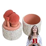 Make-up Pinsel Set für unterwegs, Make-up Pinsel mit Tasche, Professioneller Dicker Applikator zum Mischen von Foundation und Rouge mit Strasssteinen