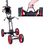 Golf Push Cart Golf Elektro, 4-RadFaltbar Golf EIN-Knopf-Auffaltfunktion Elektro-Golfcart mit Scorekartenhalter und Schirmhalter. (10KG)