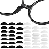 20 Paare Nasenpads Brille Selbstklebend, Anti Rutsch Silikon Brillen Pads, Brillen Nasenpads, für Gläser Sonnenbrille Brille (1 mm Schwarz Und Transparent)