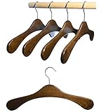 Hagspiel Kleiderbügel aus Holz, Garderobenbügel aus Buchenholz, 5 STK. (Nußbraun mittel gebeizt) Made in Austria
