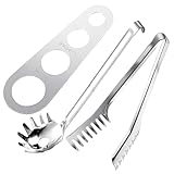 COLLBATH Edelstahl Spaghetti Zange mit Pasta Maß Spaghettilöffel und Servierzange Langlebig Spülmaschinenfest Praktisches Küchenwerkzeug für Einfache Pastaportionierung