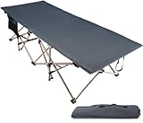 REDCAMP XXL Oversized Camp Bett für Erwachsene 500lbs, 33' Extra Wide Heavy Duty Robuste Klapp Camping Bett Tragbar, Starke Dickere Rohre Schlafbett Outdoor Travel Office, Dunkelgrau