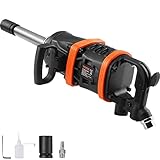 VEVOR Druckluft-Schlagschrauber Max. Lösemoment 7016Nm, Vierkant 2,54cm (1Zoll) - Max. Betriebsdruck 13,8bar vibrationsarmer und geräuscharmer Druckluftschrauber zum Anziehen und Lösen von Schrauben