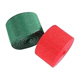 Ipetboom 2 Rollen Geschenkband Weihnachtsband 5cm X 10m Umweltfreundliches Leinenstoff Verpackungsband Selbstgemacht Bastelband für Weihnachten Hochzeiten und Festliche Dekoration