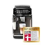 Philips 3300 Series Kaffeevollautomat - 6 Getränke, Modernes Farb-Touchscreen-Display, LatteGo-Milchsystem, SilentBrew, 100% Keramikmahlwerk, AquaClean Filter. Schwarzchrom (EP3347/90)