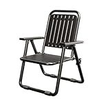 YZMJXNYY Hochlehner Gartenstuhl,angelstuhl, Einfach zu Verstauen, Keine Installation Erforderlich, Geeignet for Eine Vielzahl von Outdoor-Szenen, Wie Balkon, Picknick, Innenhof und Angeln(Black)