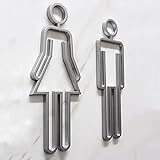 MRKU Selbstklebendes Acryl-Toilettensymbol, Türschild für Badezimmer, Hotel, Büro, Zuhause, Restaurant