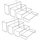 MerryNine 8 Stück Acryl Abstandshalter für Display, 4 Ebenen, transparenter Ständer für Cupcakes, Funko Pop Figuren, Kosmetik, Sammlerstücke Display (Rectangle)
