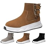 Wanderschuhe Herren Gefüttert Rutschfest Wanderschuhe Winter Schuhe Herren Warm Ankle Boots Weiche Sohle Komfort Winterstiefel High Top Trend Winterschuhe Stiefeletten Männer Größen 39-44