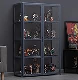 Curio Schrank mit Glastüren,Vitrine Weiß, glasvitrine stehend, Vitrine für Sammlerstücke, Vitrinenschrank Vitrine mit AcryltüR, Wohnzimmer Schrank vitrine,für Sammlerstücke Bücher Wein Doppeltür