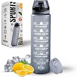 Roe Tenpo Trinkflasche 1L, Tritan Sport wasserflasche mit Spülmaschinenfest, BPA-frei, auslaufsicher, gut zum Laufen, Radfahren, Fitnessstudio, Yoga, Camping und Outdoor