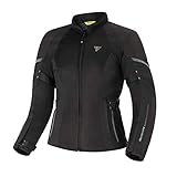 SHIMA JET - Atmungsaktive MESH-Paneele, Wasserdichte, Herausnehmbare Membrane, Level 2 Rückenprotektor inklusive, Erweiterte Einstellmöglichkeiten (Jacke Damen, Schwarz, XL)