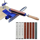 Messerschärfer Profi,Messerschärfsystem Edelstahl,Profi Knife Sharpener Messerschleifer,Festwinkel Messerschärfsystem Kit Schleifmittel-Haltesystem (8 Steine)