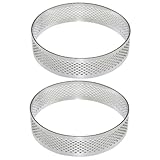 Warmhm 2St perforierter Ring gerollter Tortenring Mini-Backring Donutform Stainless Steel inoxlm Kuchen Papierbecher Backwerkzeug Mousse-Kreis Sandwich Lebensmittel Muffin Pappbecher Keks