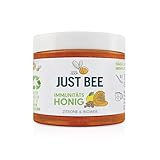 Just Bee Zitrone & Ingwer Immunitäts Honig (260g) | Reiner Naturhonig mit Vitamin D, C, B6, B12 und Echinacea | Roh & Unpasteurisiert | Vitaminreich | Für tägliche Immununterstützung