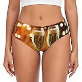 EdWal Damen Slip mit Weinbecher-Aufdruck, hohe Taille, feuchtigkeitsableitende Unterwäsche, Bikini-Slip, Schwarz , XS