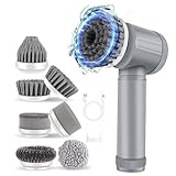 Pocket Pony Scrubber, Elektrische Reinigungsbürste, Kabellos Power Spin Scrubber mit 8 Bürstenköpfen, Tragbare Handheld Power Spin Scrubber Fugenbürste für Bad, Küche, Glas