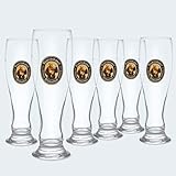 Zum Franziskaner Weissbierglas Weizenbierglas 0,5 Liter | Das Original | im Set aus 6 Stück | Oktoberfest München Bayern Bierkrug Biergarten Volksfest Geschenk
