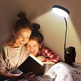 Leselampe Bett,5 Helligkeit+5 Farbe Klemmlampe Bett,400LM 36 LED Lampe Akku Lampe mit 1800mAh Batterie,Bettlampe Klemmleuchte,Leselampe Klemme Buchlampe LED Leselampe Kinder Schreibtischlampe Kinder