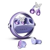PAXA 3-in-1-Ohrringe Kopfhörer mit Clip: Stylische, Modische Open Ear Kabellos Schmuck Kopfhörer Bis zu 140h Spielzeit, Bluetooth 6.0, für Alltag, Fitness & Arbeit, Ctbuds Violett