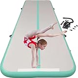 Aufblasbare Tumbling-Matte, 10 Cm Dick, Gymnastik-Tumbling-Matte, Tumble Track Gym Für Den Heimgebrauch/Training/Yoga/Wasserspaß,16.4Ft/5M*3.2Ft/1M,White