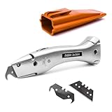 Delphin®-03 Teppichmesser | 1 Hakenklinge | 1 Trapezklinge | Kunststoffköcher Orange