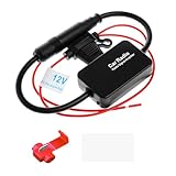 Autoradio Antennenverstärker Universell 12V FM/AM Auto Signal Booster Verstärker 25DB Geringes Rauschen mit Kleber und Roter Clip für Fahrzeug KFZ Auto Radio