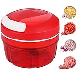 GemüSeschneider,Zwiebelschneider, 300ML Zwiebel Zerkleinerer, Gemüsezerkleinerer mit Seilzug, Zerkleinerer Manuell, Multizerkleinerer Manuell fur Onion Karotte Gemüse und Obst