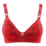 ZTFYKLIN Ohne Bügel BH Für Damen BHS Mit Starker Stützkraft Frauen, Verstellbare Träger, Vollständige Abdeckung, Bequeme Bügel, Bügellose Mein Warenkorb Anzeigen (Red, 34) Hebe-BH Büstenhebe