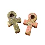 GQGQA 2PCS -PCs 30 * 20 mm Natursteinkreuz Pendel Lose Edelsteinperlen, Natursteinperlen zum Handwerk, Schmuckherstellung, DIY -Accessoires