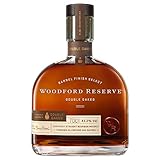 Woodford Reserve Double Oaked - Bourbon Whiskey - Ein hochwertiges Geschenk - Vollmundig würziger, süßer Geschmack nach dunkler Schokolade & Karamell - 0.7L/43,2% Vol.