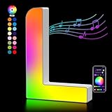 LED Buchstaben Lichter Alphabet, Led Leuchtbuchstabe Farblich Veränderbar mit USB-Netzteil, APP-Kontrolle, Dimmbar, Dekoration für Geburtstag Weihnachten Hochzeit Party Muttertag - Buchstaben L