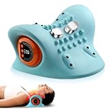 Nackenmassagegerät Kabellos, Elektrische Nackenmassagegerät mit Wärme, Nackenstrecker zur Entspannung von Nacken und Schultern, 3 Modi 6 Einstellbare Frequenzen