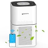 Multi-Zertifizierte Luftreiniger Allergiker mit WiFi/APP, CADR 300m³/h für 120㎡ Große Räume, Air Purifier mit Luftqualitätssensor, Timer, HEPA Luftfilter gegen Gerüche, Tierhaare, Schimmel, Staub