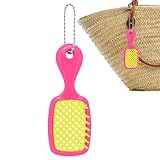 Mini Hair Brush Keychain PP 12 x 3,1 cm – Schlüsselanhänger Mini Haarbürste | Tragbares buntes Zubehör für Handtasche | Sammlerstück für Frauen Männer Reisende Studenten