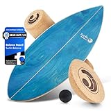 Surfin Balance Board - einzigartiges Board inkl. Rolle, Halbkugel und Balance Ball - Surf- Gleichgewichtstraining - Kinder - Balance Board Holz