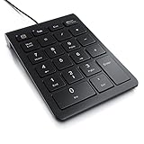 CSL - Ziffernblock, USB Nummernblock, kabelgebundenes Keypad, Numpad, NumLock-Funktion, Ultradünne Tastaturerweiterung, 22 Tasten, 1.5 M Kabel Numerische Tastatur Keypad, Schwarz
