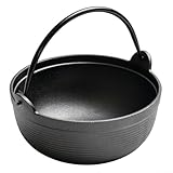 Gusseisen Dutch Oven, vorgebrannter Gusseisentopf Kochgeschirr Topf mit Deckel Stahlgriff, Feuertopf für Outdoor Camping Kochen Backen