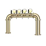 WYJRO Bierfassturm aus Edelstahl, mit 4 Zapfhähnen, für Partys, Bars, Pubs und Restaurants,Gold