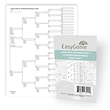 EASYGENIE Großes Druck, blanko Stammbaum-Diagramm (6 Generationen/64 Namen) für Ancestry, Einzelblatt | Genealogie-Formulare in Archivqualität