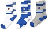 Champion Unisex Kinder Seasonal Junior C-Logo Frame 3pp Crew Sportsocken, Blau/Weiß/Grau (BS003), 31-34 cm