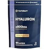 Hyaluron Kapseln Hochdosiert 800 kDa | 90 VEGANE Hyaluronsäure Kapseln | 500mg | Alternative zu Kollagen | Hyaluronic Acid | Vegane | von Horbaach