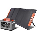 700W Tragbare Powerstation, 537.6Wh Solar Generator mit 120 W Solarpanel, 230V/700W Mobile Stromversorgung mit LiFePO4 für Urlaub auf dem Campingplatz, Outdoor-Abenteuer und Notfälle