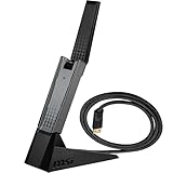 MSI AX1800 WiFi 6 Dual-Band USB Adapter - WLAN bis zu 1800 Mbit/s (5GHz, 2.4GHz Wireless), USB 3.2 Gen 1 Typ-A, MU-MIMO, einstellbare Antenne, Beamforming, WPA3 - Kabelgebundene Halterung inbegriffen