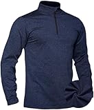 TACVASEN Herren Sweatshirt Fleece Pullver Ohne Kapuze Longsleeve Winter Herbst Funktionsshirt Männer (XL, Marineblau)